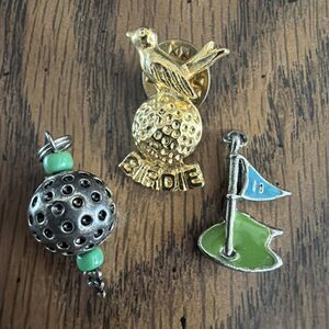 Lot Of Golf Bracelet Charms And Birdie Golf Pin 3D Golf Ball, Flag On Green